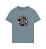 Stone Blue Printed T-shirt Showcasing a Vibrant Fish Pattern