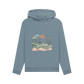 Stone Blue Sun and Birds Women's Pullover Organic Hoodies