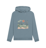 Stone Blue Sun and Birds Women's Pullover Organic Hoodies
