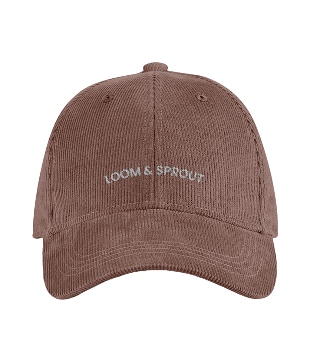 Sustainable Organic Cord Baseball Cap | Minimalist L&S Embroidery - Loom & Sprout