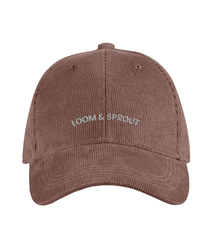 Sustainable Organic Cord Baseball Cap | Minimalist L&S Embroidery - Loom & Sprout