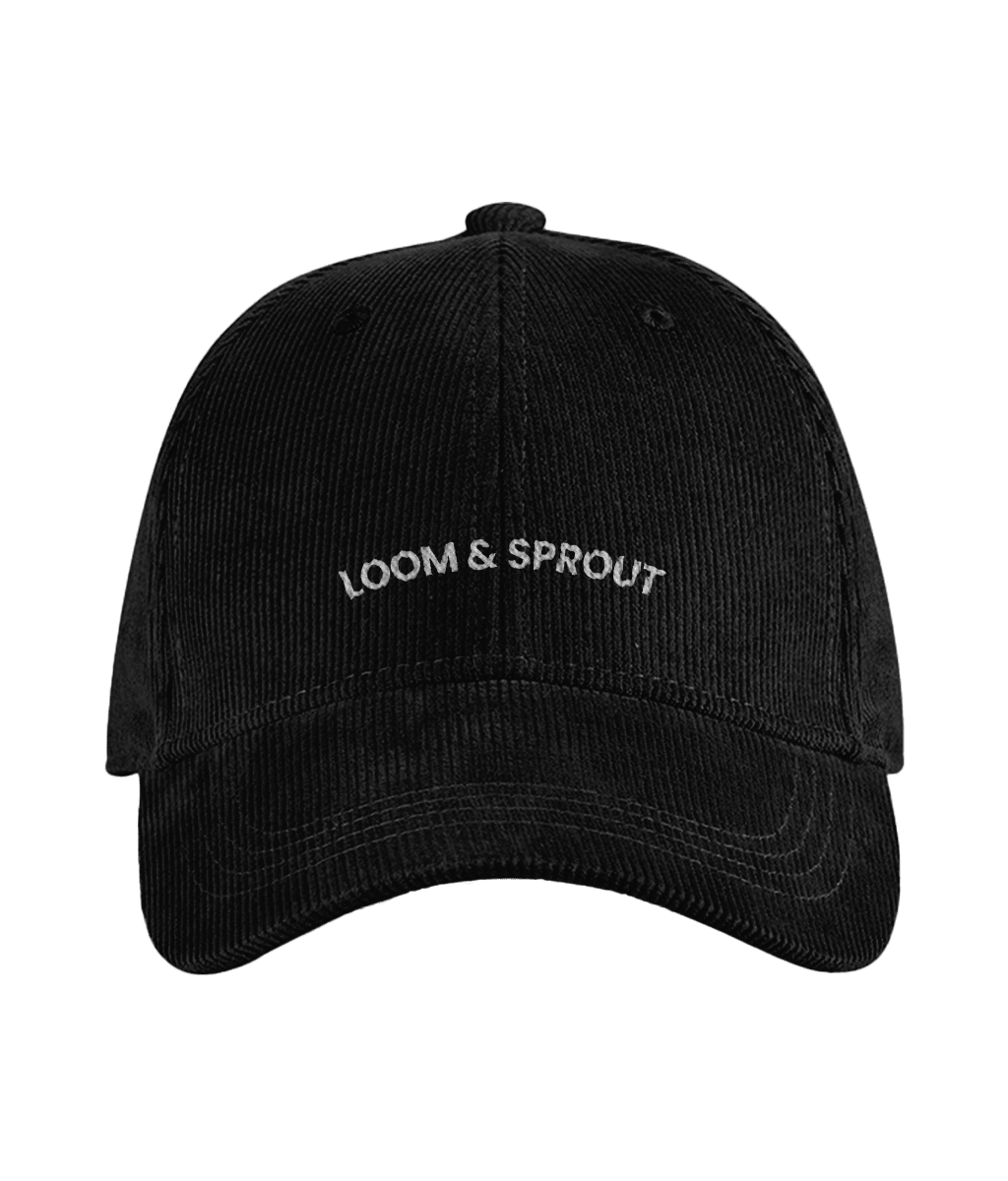 Sustainable Organic Cord Baseball Cap | Minimalist L&S Embroidery - Loom & Sprout