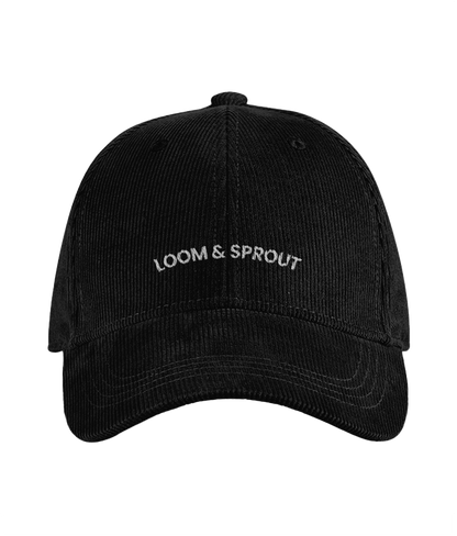 Sustainable Organic Cord Baseball Cap | Minimalist L&S Embroidery - Loom & Sprout