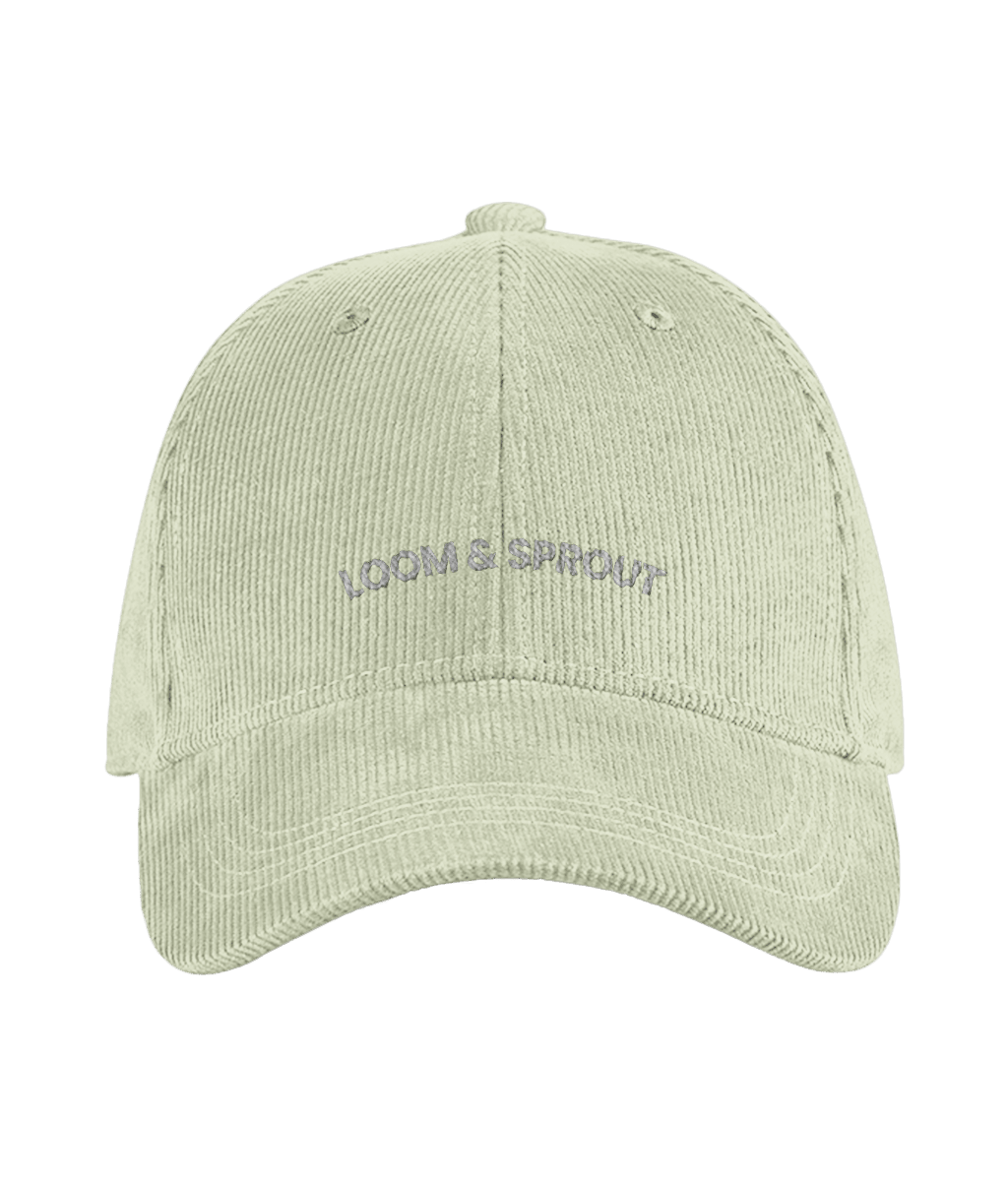 Sustainable Organic Cord Baseball Cap | Minimalist L&S Embroidery - Loom & Sprout