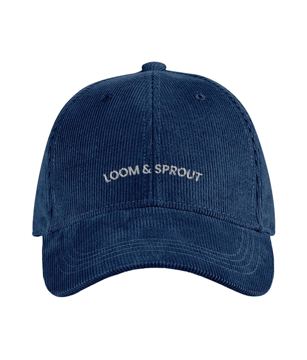 Sustainable Organic Cord Baseball Cap | Minimalist L&S Embroidery - Loom & Sprout