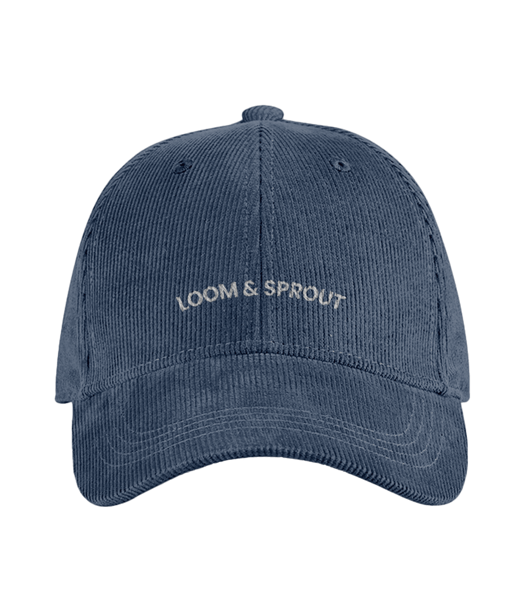 Sustainable Organic Cord Baseball Cap | Minimalist L&S Embroidery - Loom & Sprout