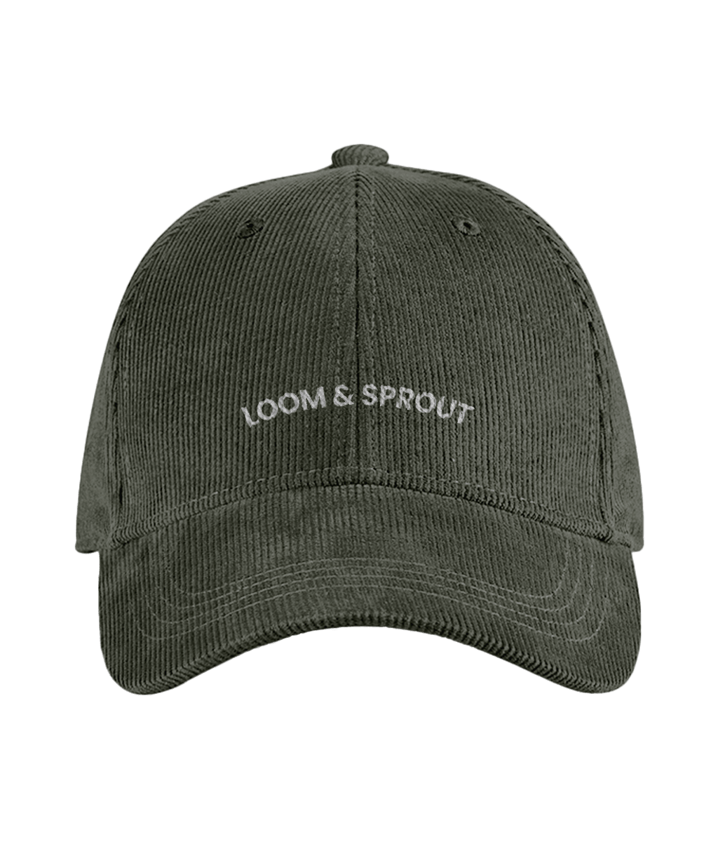 Sustainable Organic Cord Baseball Cap | Minimalist L&S Embroidery - Loom & Sprout