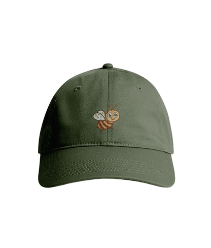 Sustainable Organic Cotton 6 - Panel Cap | Minimalist Bee Embroidery - Loom & Sprout