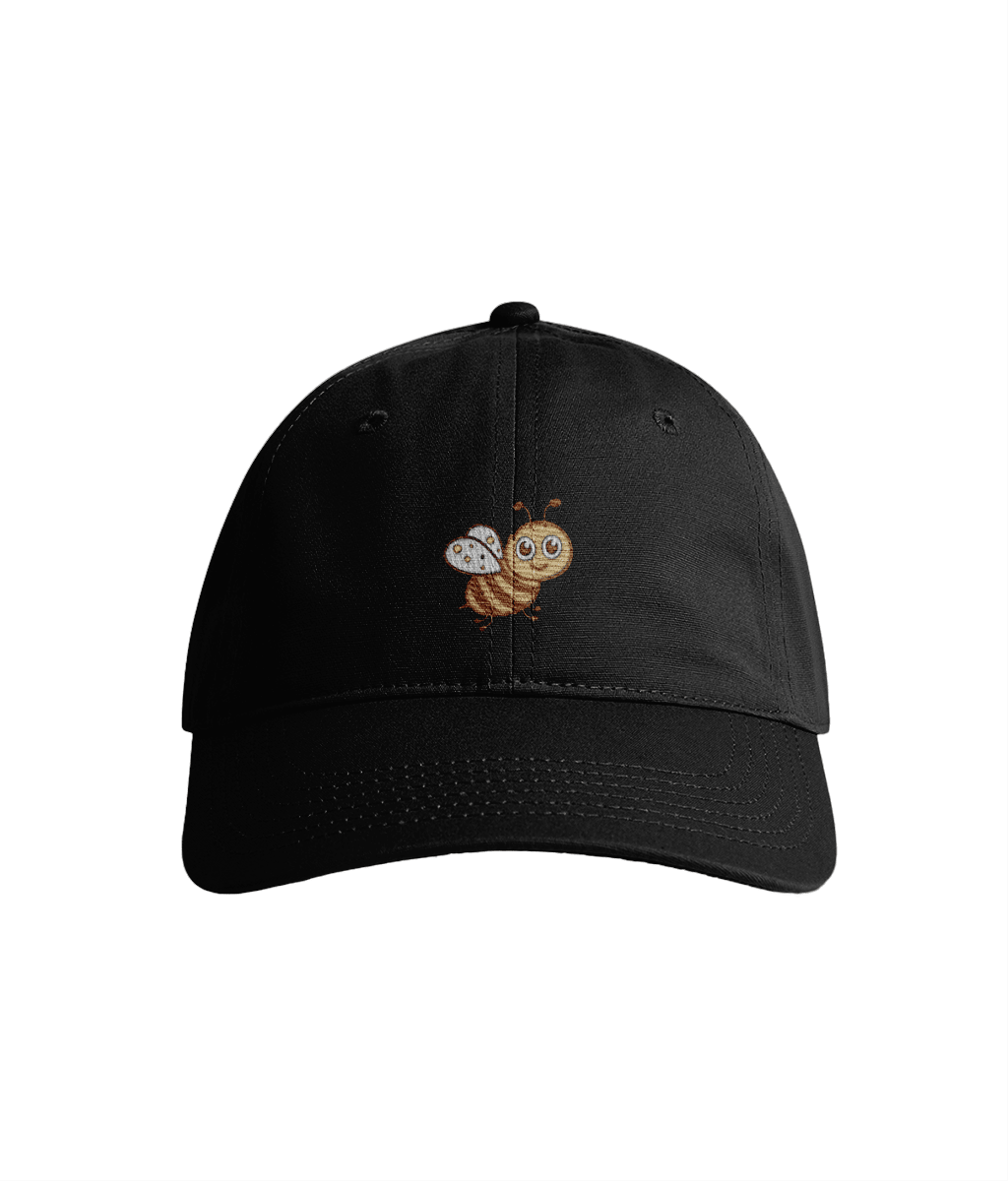 Sustainable Organic Cotton 6 - Panel Cap | Minimalist Bee Embroidery - Loom & Sprout