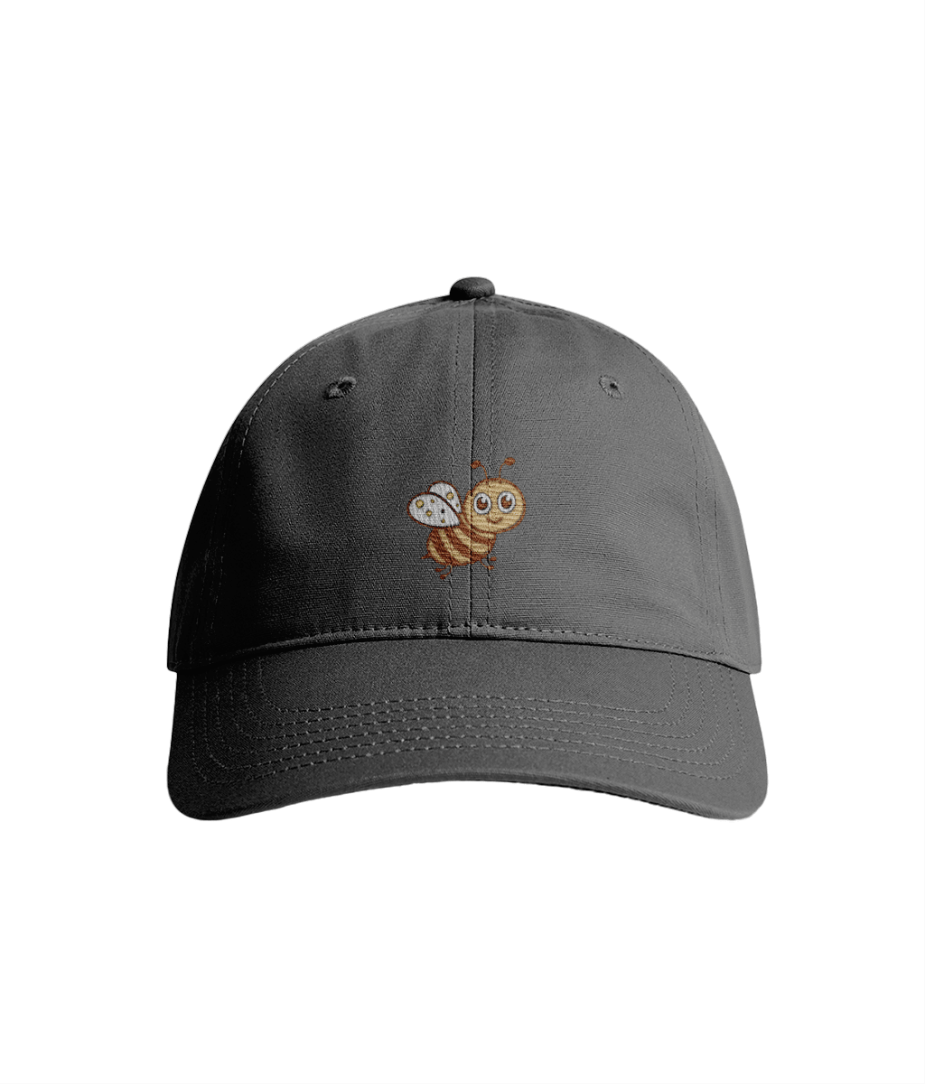 Sustainable Organic Cotton 6 - Panel Cap | Minimalist Bee Embroidery - Loom & Sprout