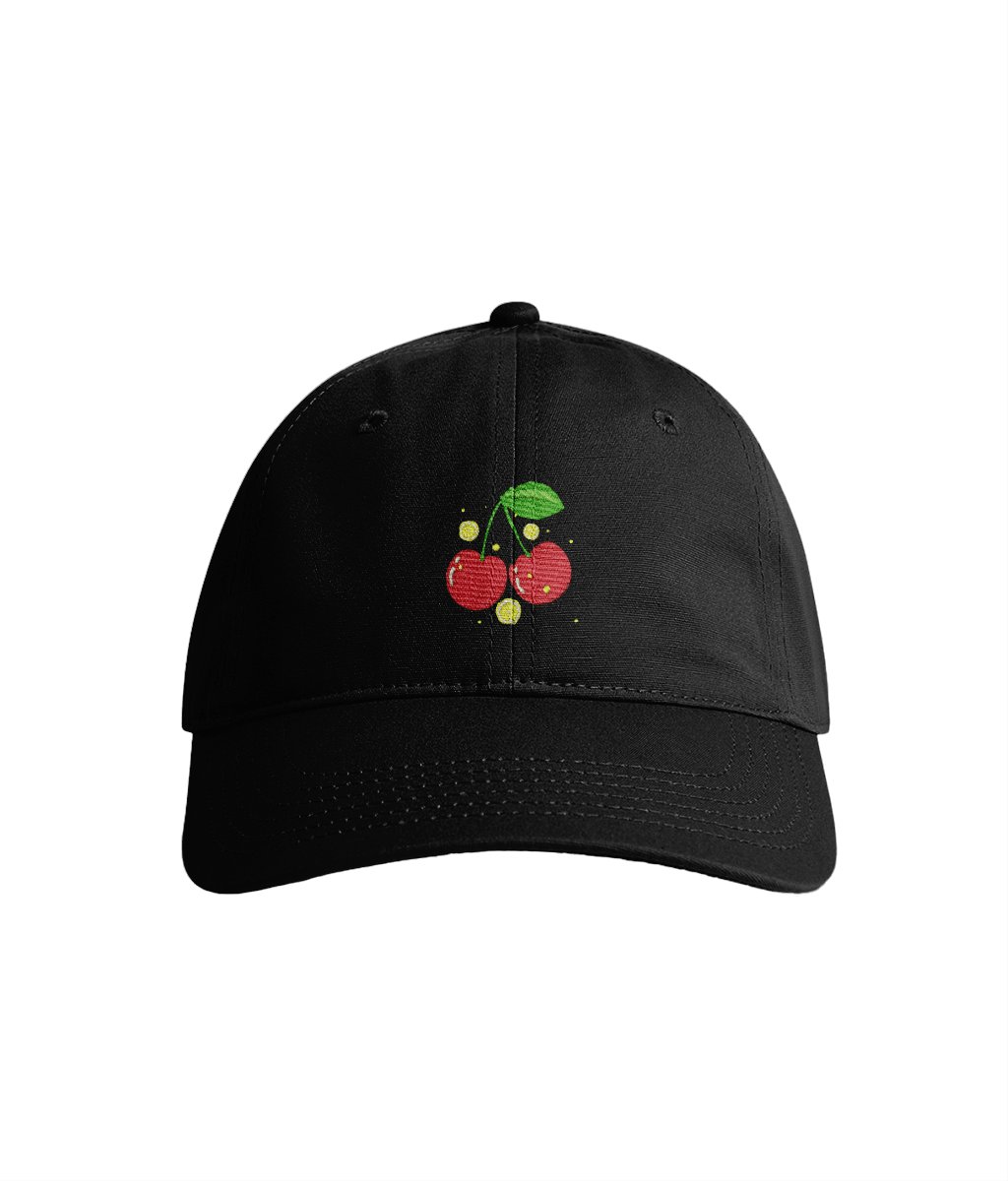 Sustainable Organic Cotton 6 - Panel Cap | Minimalist Cherry Embroidery - Loom & Sprout