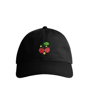 Sustainable Organic Cotton 6 - Panel Cap | Minimalist Cherry Embroidery - Loom & Sprout