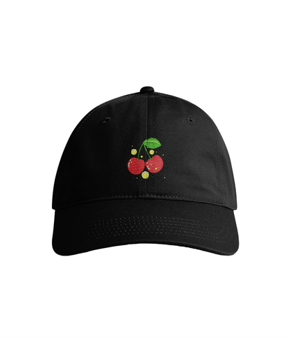 Sustainable Organic Cotton 6 - Panel Cap | Minimalist Cherry Embroidery - Loom & Sprout