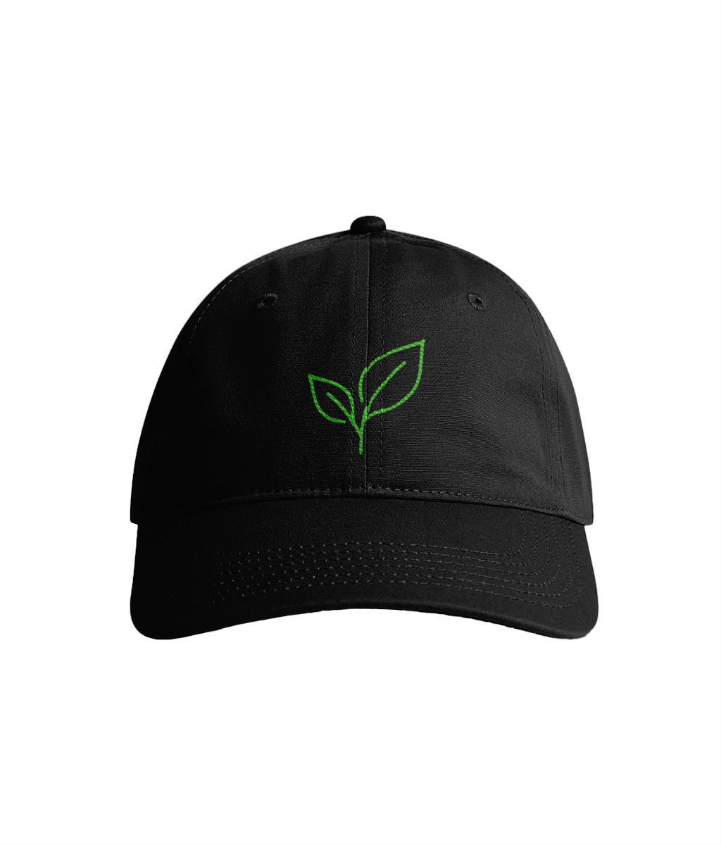 Sustainable Organic Cotton 6 - Panel Cap | Minimalist Leaf Embroidered Hat - Loom & Sprout