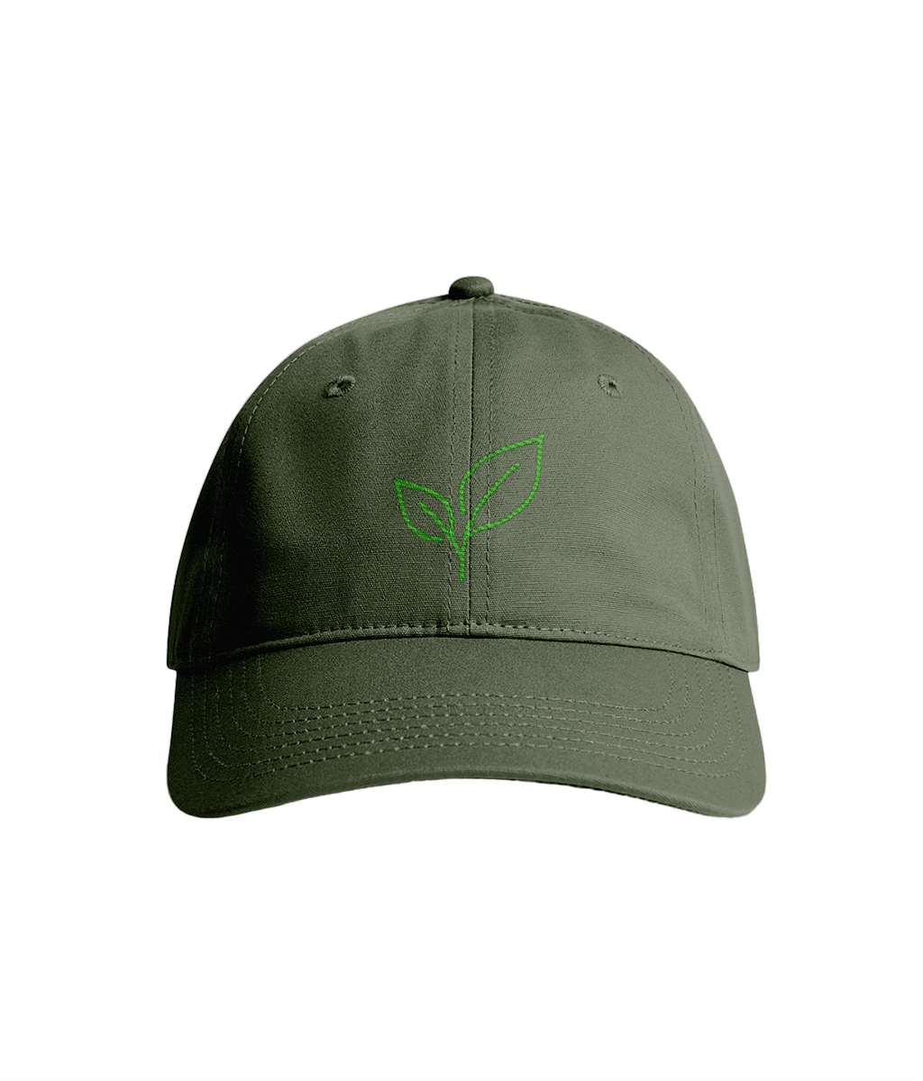 Sustainable Organic Cotton 6 - Panel Cap | Minimalist Leaf Embroidered Hat - Loom & Sprout