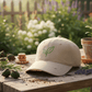 Sustainable Organic Cotton 6 - Panel Cap | Minimalist Leaf Embroidered Hat - Loom & Sprout