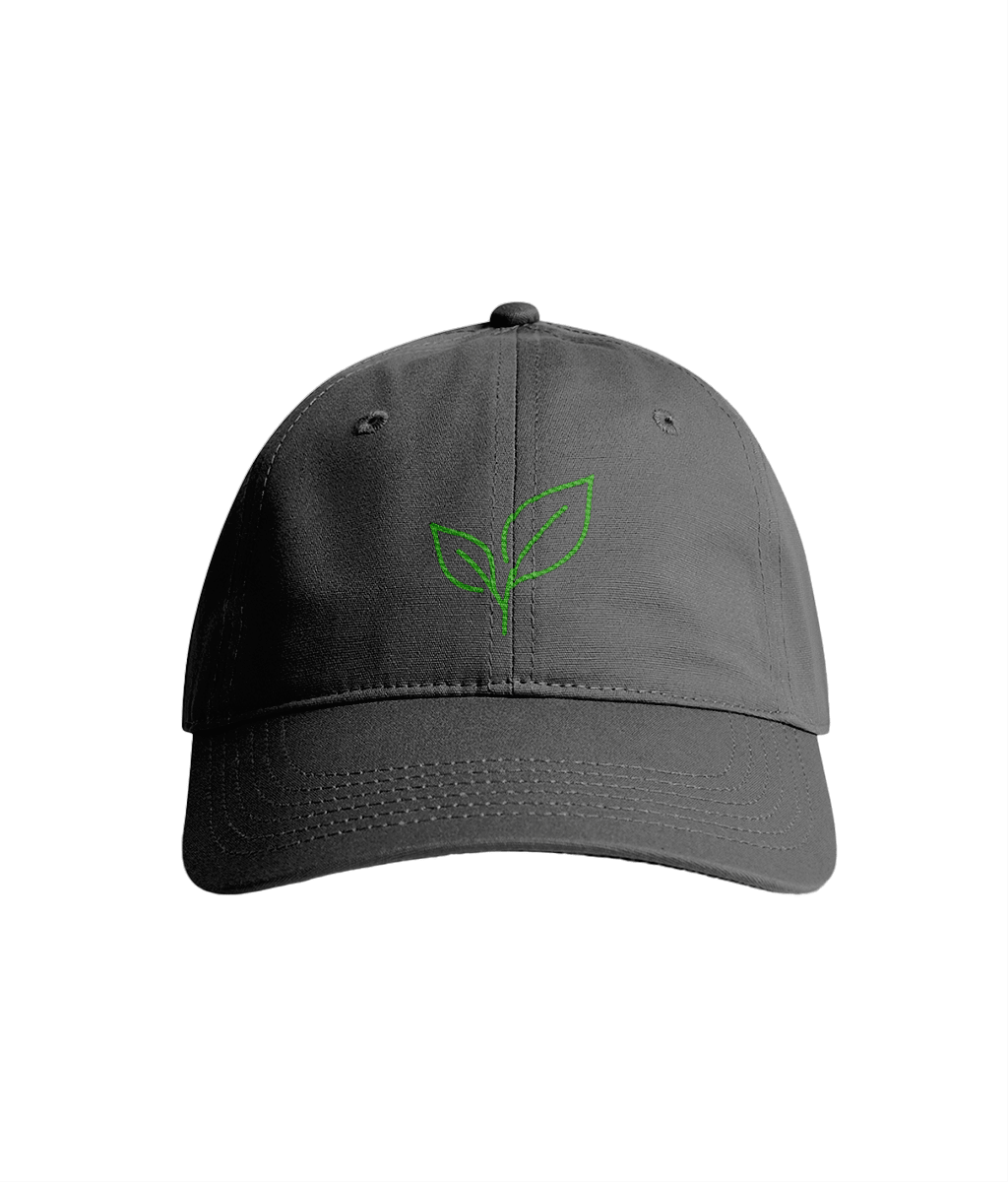 Sustainable Organic Cotton 6 - Panel Cap | Minimalist Leaf Embroidered Hat - Loom & Sprout