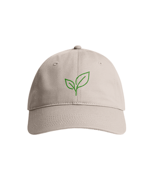 Sustainable Organic Cotton 6 - Panel Cap | Minimalist Leaf Embroidered Hat - Loom & Sprout
