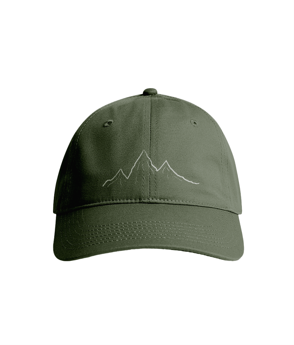 Sustainable Organic Cotton 6 - Panel Cap | Minimalist Mountain Embroidery - Loom & Sprout