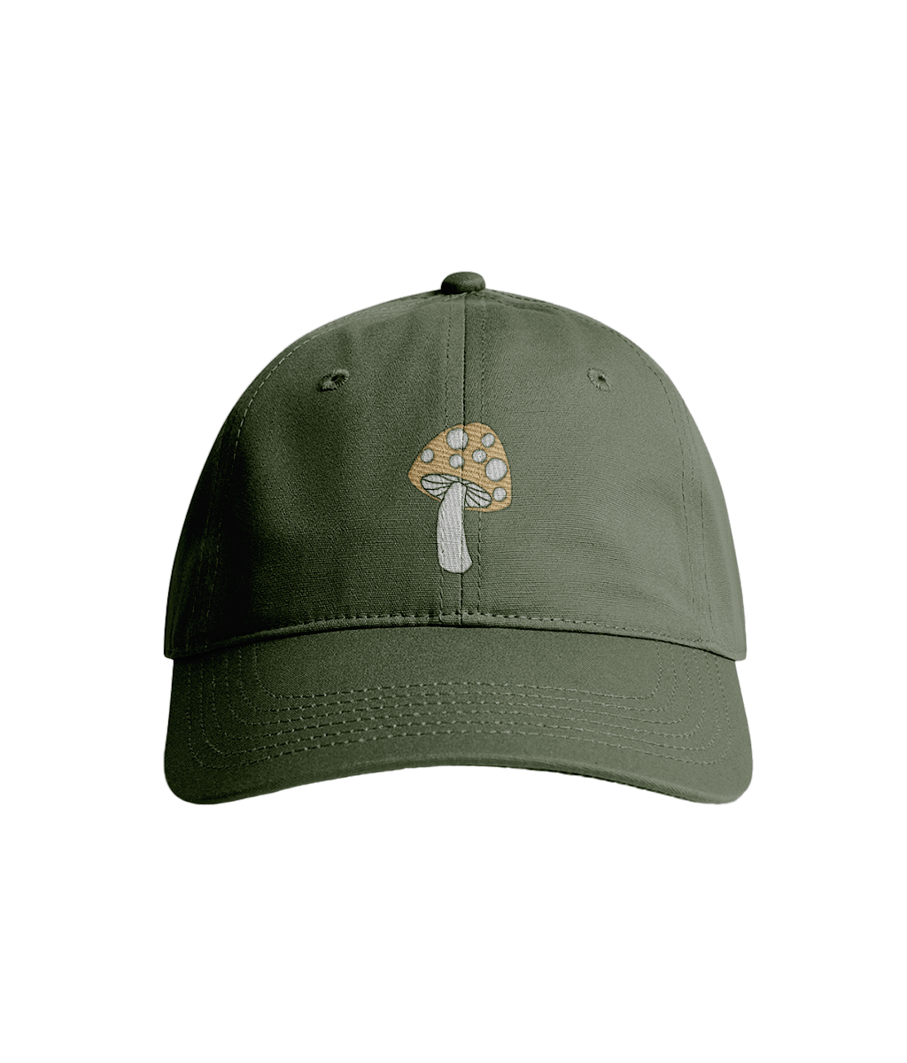 Sustainable Organic Cotton 6 - Panel Cap | Minimalist Mushroom Embroider - Loom & Sprout