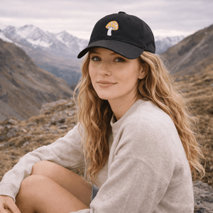 Sustainable Organic Cotton 6 - Panel Cap | Minimalist Mushroom Embroider - Loom & Sprout