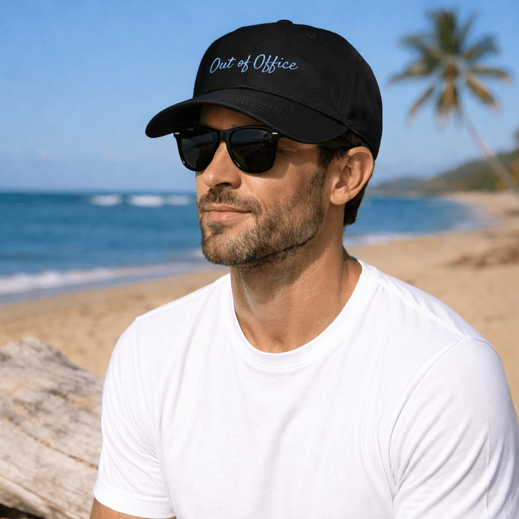 Sustainable Organic Cotton 6 - Panel Cap | Minimalist out of office Embroidery - Loom & Sprout