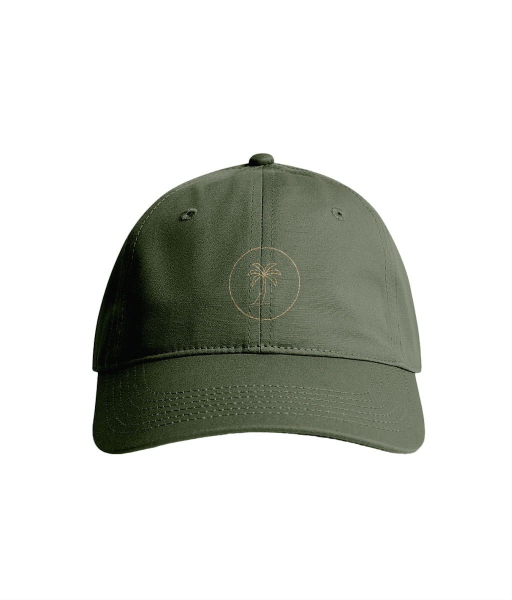 Sustainable Organic Cotton 6 - Panel Cap | Minimalist Palm Embroidery - Loom & Sprout