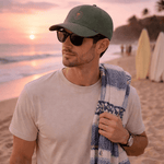 Sustainable Organic Cotton 6 - Panel Cap | Minimalist Palm Embroidery - Loom & Sprout
