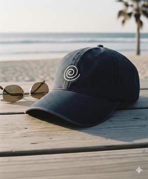 Sustainable Organic Cotton 6 - Panel Cap | Minimalist Spiral Embroidery - Loom & Sprout