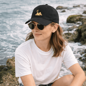 Sustainable Organic Cotton 6 - Panel Cap | Minimalist Sun Mountain Embroidery - Loom & Sprout