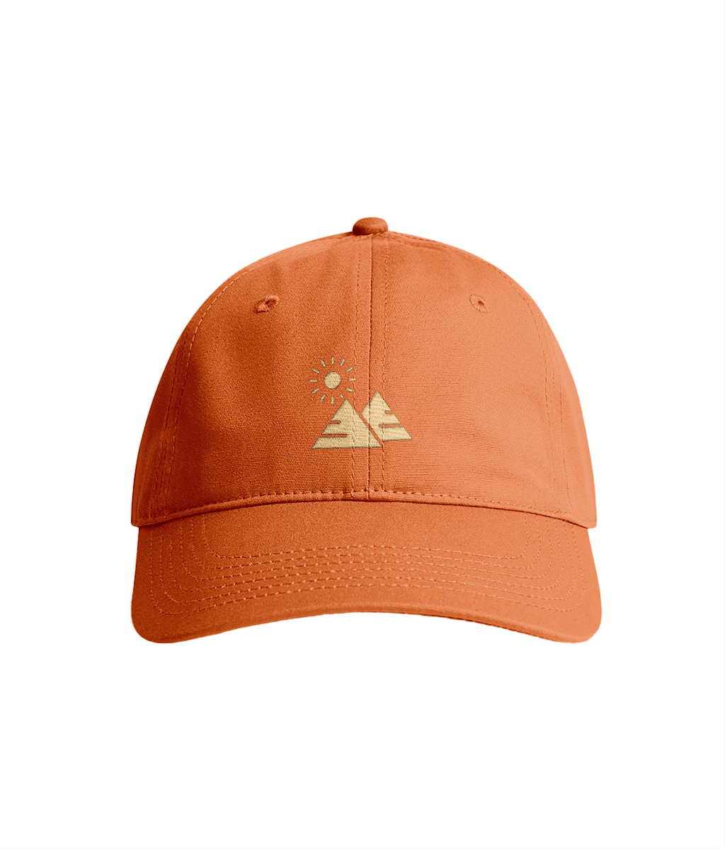 Sustainable Organic Cotton 6 - Panel Cap | Minimalist Sun Mountain Embroidery - Loom & Sprout