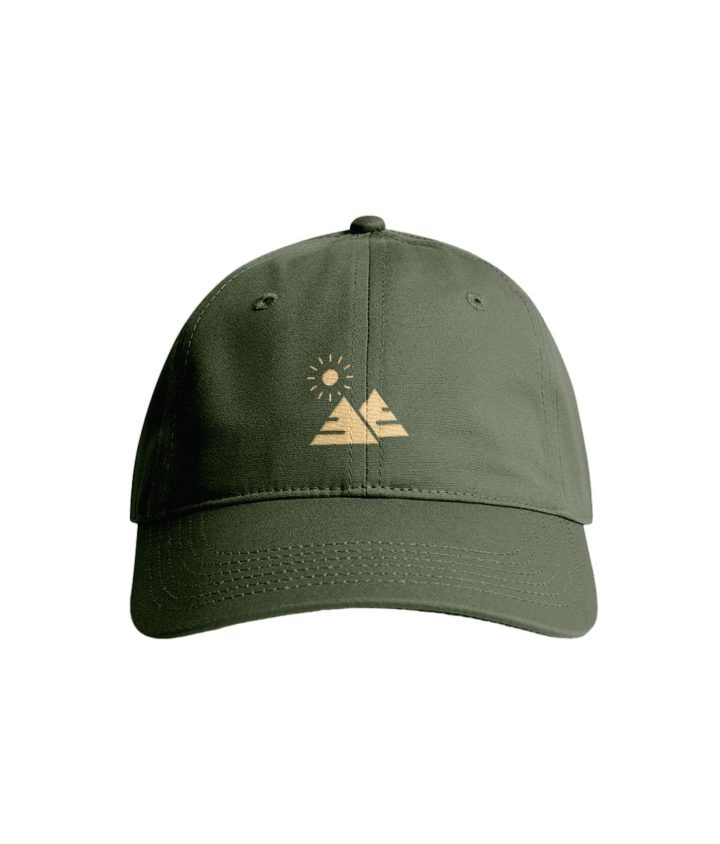 Sustainable Organic Cotton 6 - Panel Cap | Minimalist Sun Mountain Embroidery - Loom & Sprout