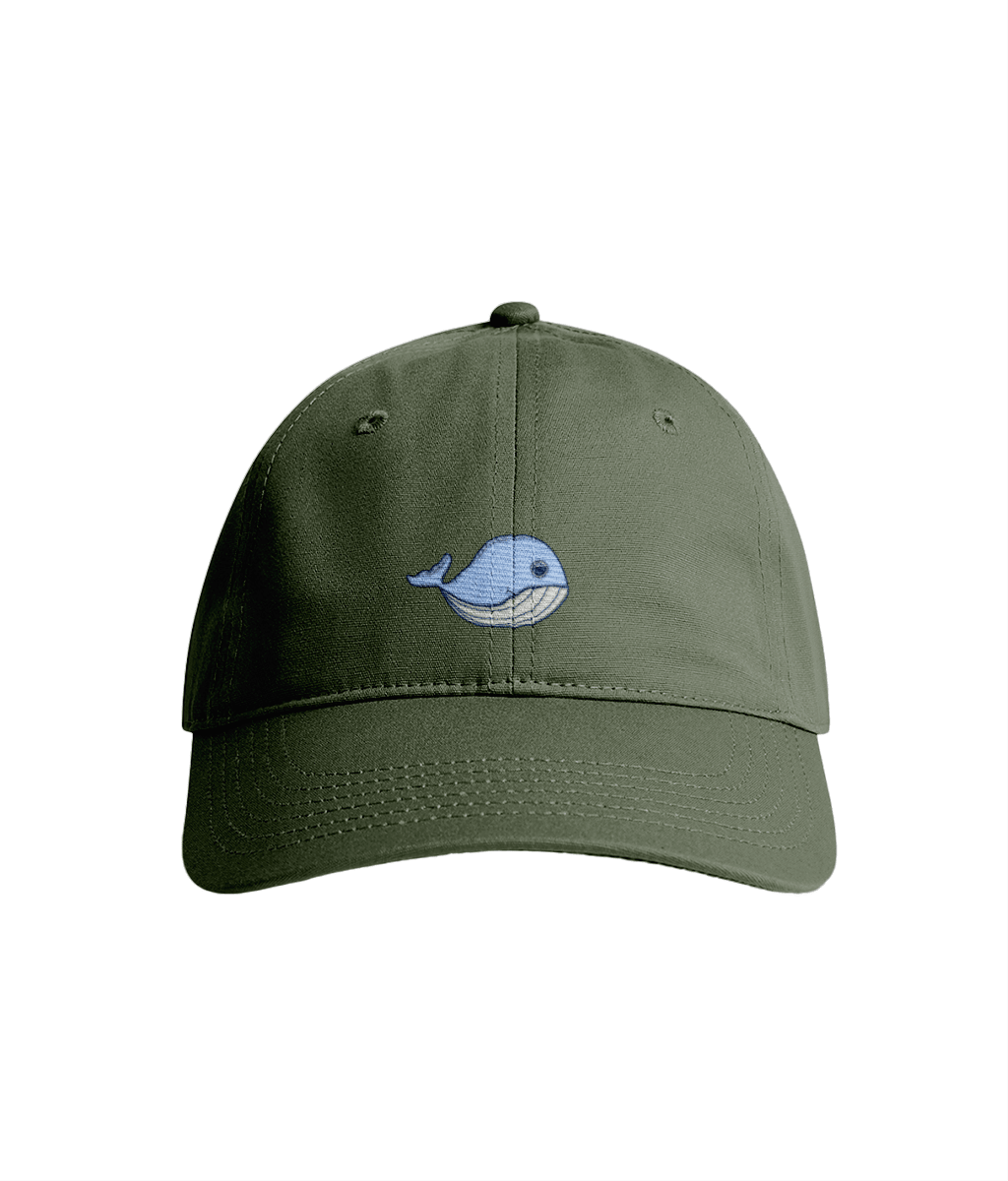 Sustainable Organic Cotton 6 - Panel Cap | Minimalist Whale Embroidery - Loom & Sprout