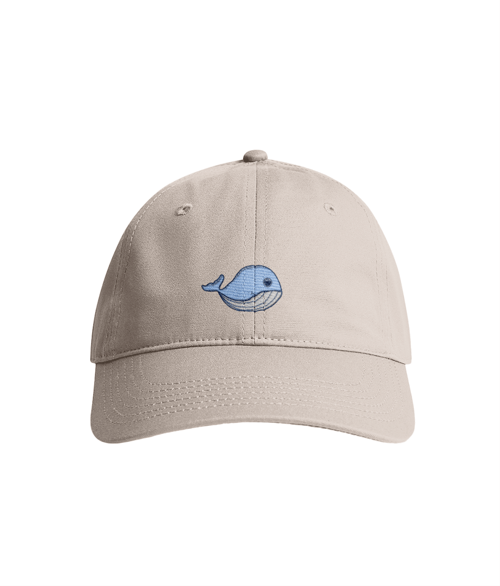 Sustainable Organic Cotton 6 - Panel Cap | Minimalist Whale Embroidery - Loom & Sprout