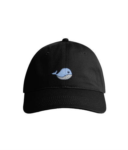 Sustainable Organic Cotton 6 - Panel Cap | Minimalist Whale Embroidery - Loom & Sprout