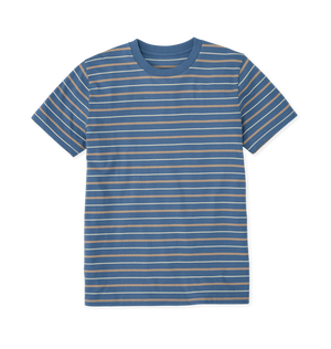 Taupe & Solent Stripes Printed Premium T-Shirt