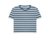 The Classic Women's Blue Striped Organic Boxy Tee - Blue Stripes