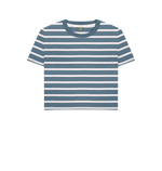 The Classic Women's Blue Striped Organic Boxy Tee - Loom & Sprout