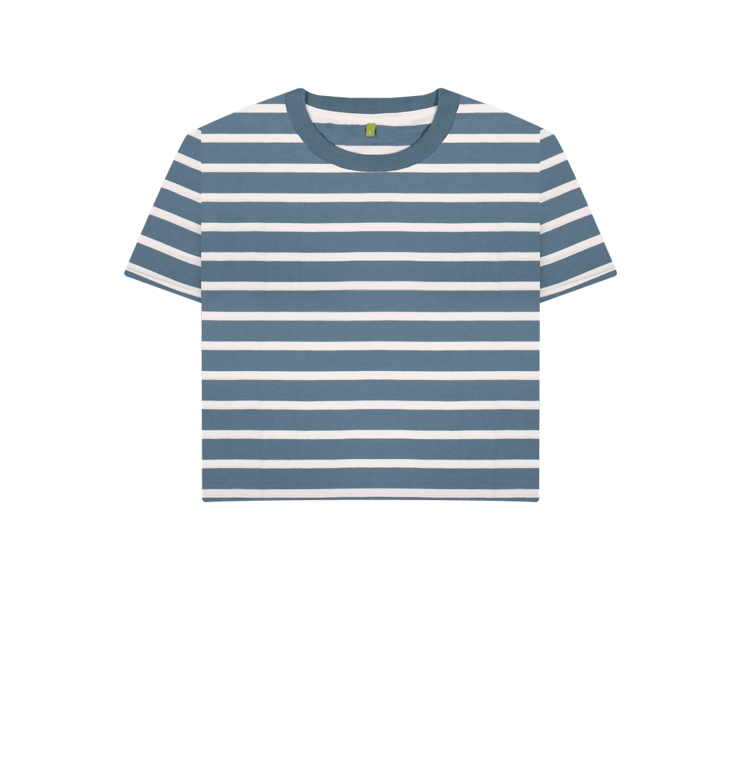 The Classic Women's Blue Striped Organic Boxy Tee - Loom & Sprout