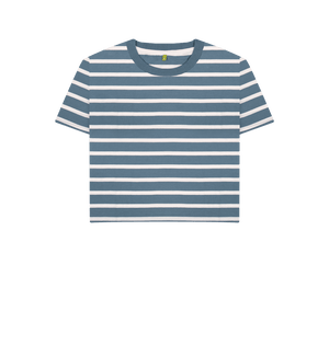 The Classic Women's Blue Striped Organic Boxy Tee - Loom & Sprout