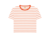The Classic Women's Coral Striped Organic Boxy Tee - Coral Stripes