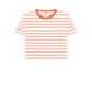 The Classic Women's Coral Striped Organic Boxy Tee - Loom & Sprout