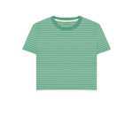 The Classic Women's Green Striped Organic Boxy Tee - Loom & Sprout