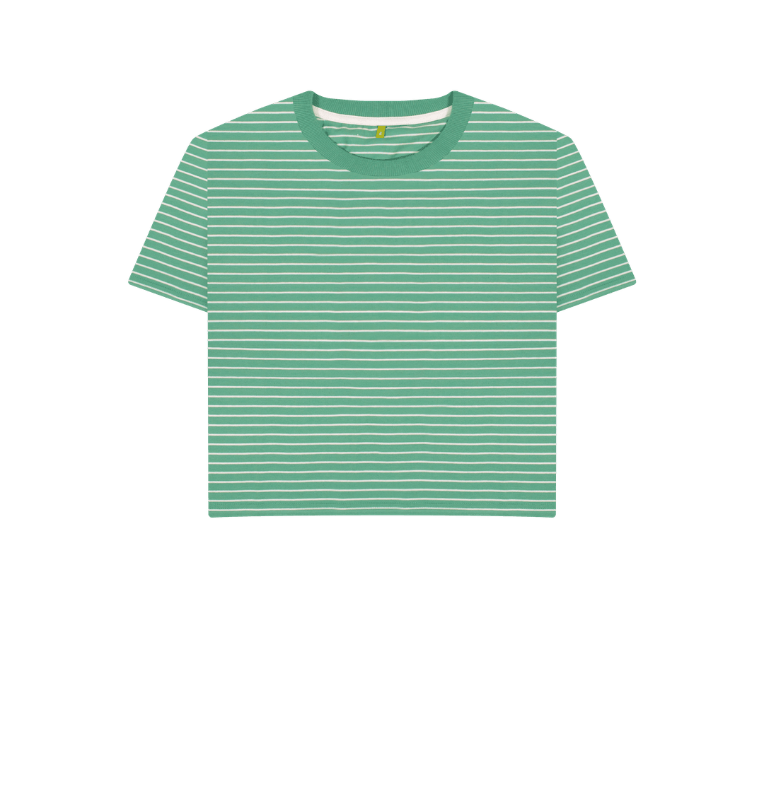 The Classic Women's Green Striped Organic Boxy Tee - Loom & Sprout
