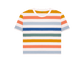 The Classic Women's Multi Colour Striped Organic Boxy Tee - Loom & Sprout