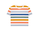 The Classic Women's Multi Colour Striped Organic Boxy Tee - Loom & Sprout