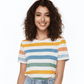 The Classic Women's Multi Colour Striped Organic Boxy Tee - Loom & Sprout