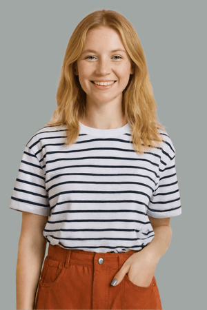 The Classic Women's Navy Striped Organic Boxy Tee - Loom & Sprout