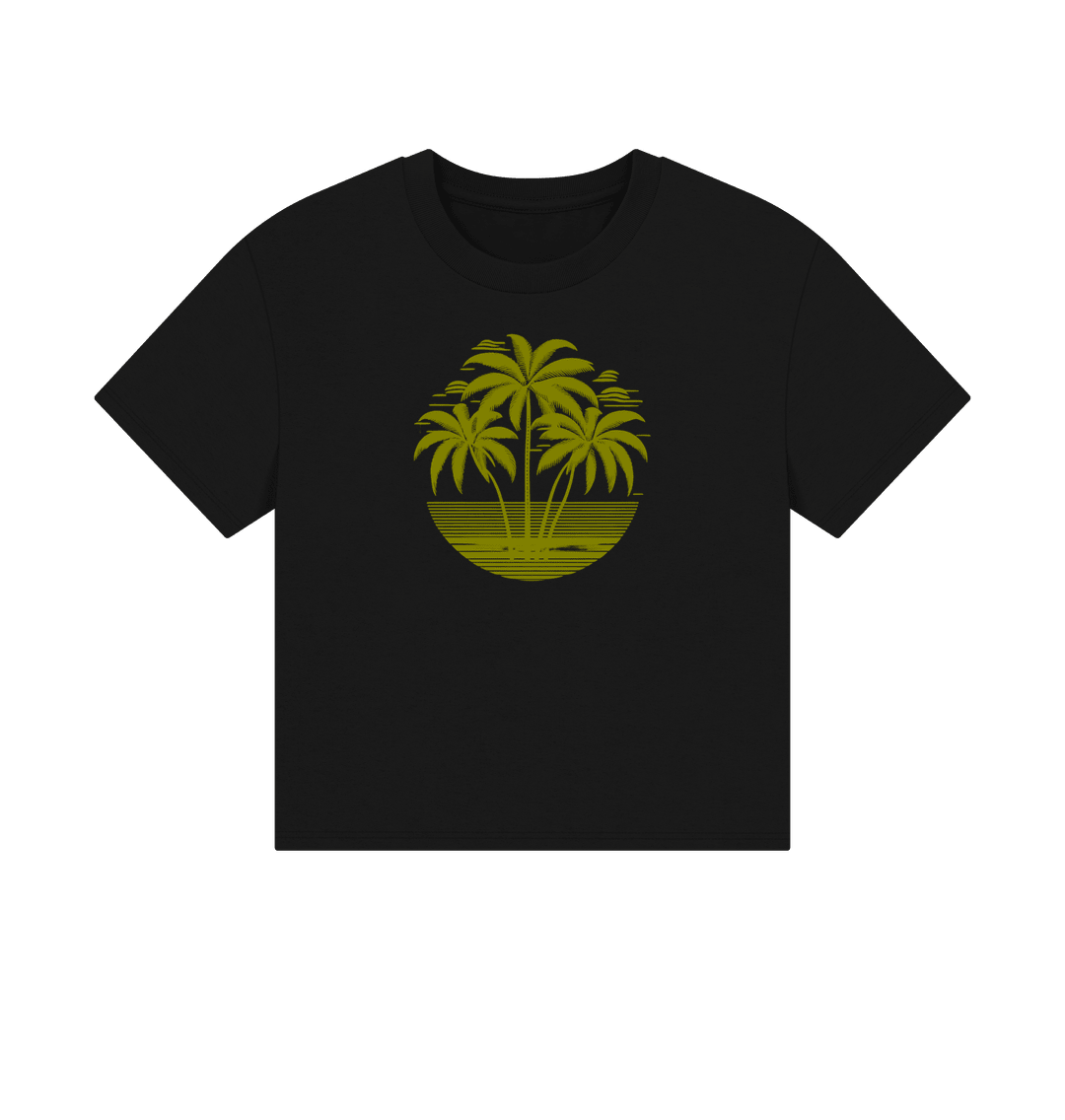 Tropical Sunset Women's Boxy Fit Organic T-Shirts - Loom & Sprout