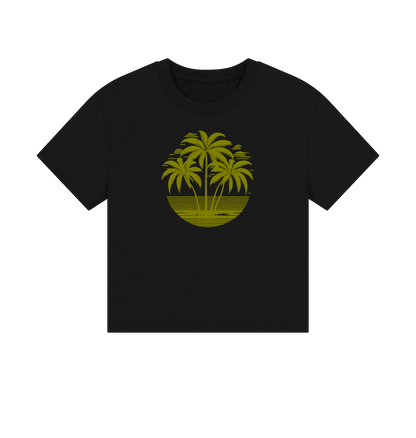 Tropical Sunset Women's Boxy Fit Organic T-Shirts - Loom & Sprout
